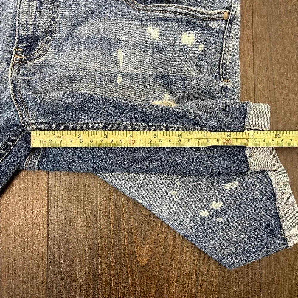 Empyre Denim Shorts Men's Size 34 Y2K Blue Distressed Cuffed Hem 11